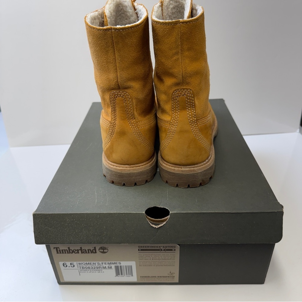 NEW! Timberland Authentics Teddy Fleece Waterproof Fold-Down Boot Wheat Size 6.5 - Picture 7 of 16